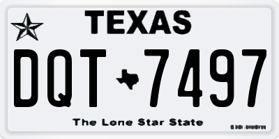 TX license plate DQT7497
