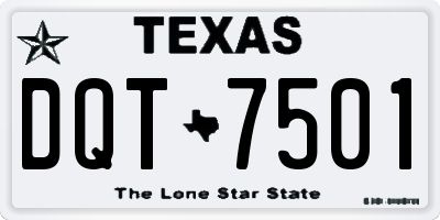 TX license plate DQT7501