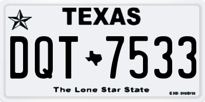 TX license plate DQT7533