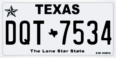 TX license plate DQT7534