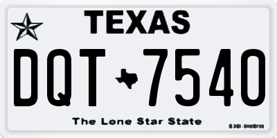 TX license plate DQT7540