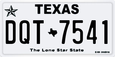 TX license plate DQT7541