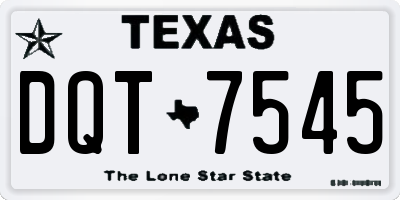 TX license plate DQT7545