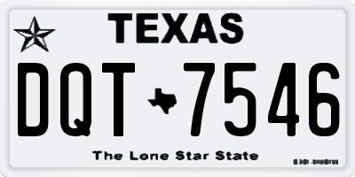 TX license plate DQT7546
