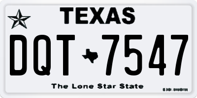 TX license plate DQT7547