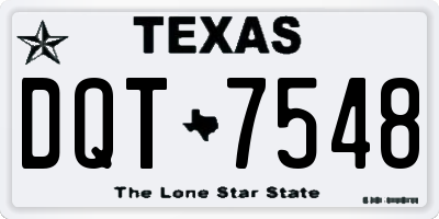TX license plate DQT7548