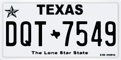 TX license plate DQT7549