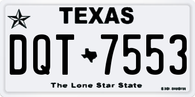 TX license plate DQT7553