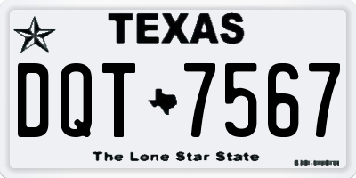TX license plate DQT7567