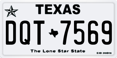 TX license plate DQT7569