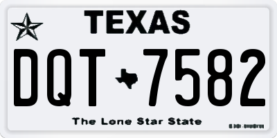 TX license plate DQT7582