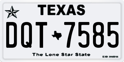 TX license plate DQT7585