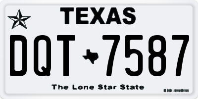 TX license plate DQT7587