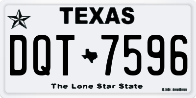 TX license plate DQT7596