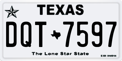 TX license plate DQT7597