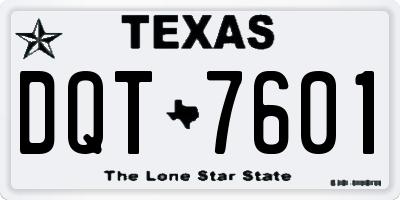 TX license plate DQT7601