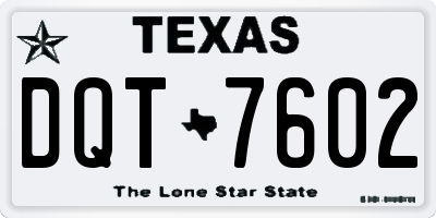 TX license plate DQT7602