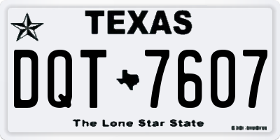 TX license plate DQT7607