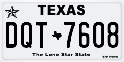 TX license plate DQT7608