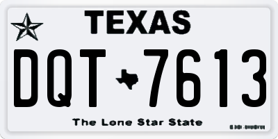 TX license plate DQT7613