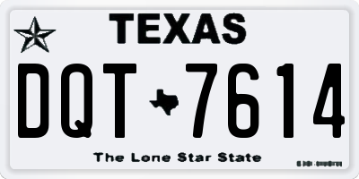 TX license plate DQT7614