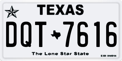 TX license plate DQT7616