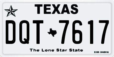 TX license plate DQT7617