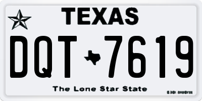 TX license plate DQT7619