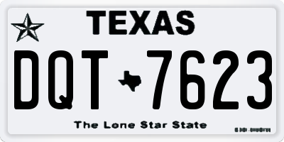 TX license plate DQT7623