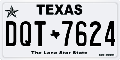 TX license plate DQT7624