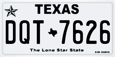 TX license plate DQT7626