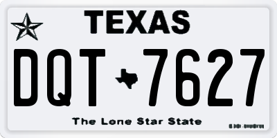 TX license plate DQT7627