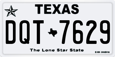 TX license plate DQT7629