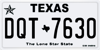 TX license plate DQT7630