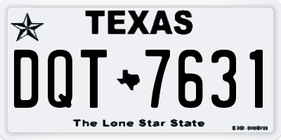 TX license plate DQT7631