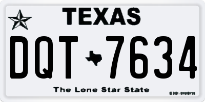 TX license plate DQT7634