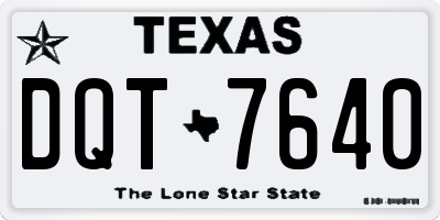 TX license plate DQT7640