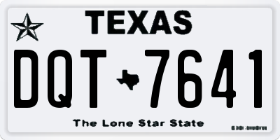TX license plate DQT7641