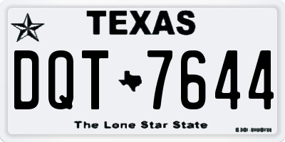 TX license plate DQT7644