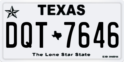 TX license plate DQT7646