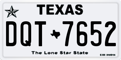 TX license plate DQT7652