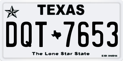 TX license plate DQT7653