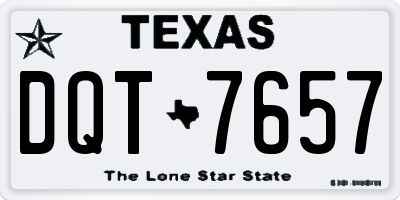 TX license plate DQT7657