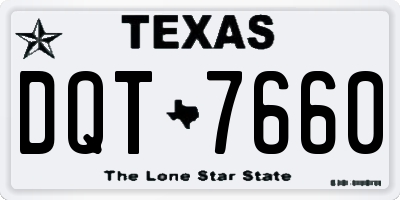 TX license plate DQT7660