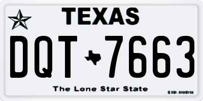 TX license plate DQT7663