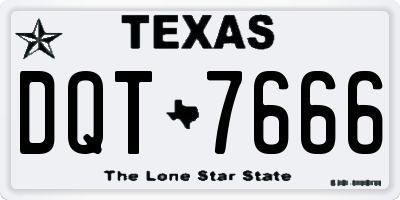 TX license plate DQT7666