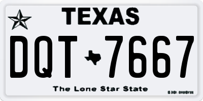 TX license plate DQT7667