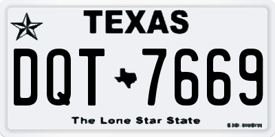 TX license plate DQT7669