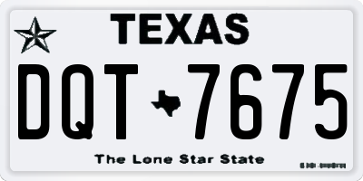 TX license plate DQT7675