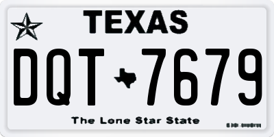 TX license plate DQT7679